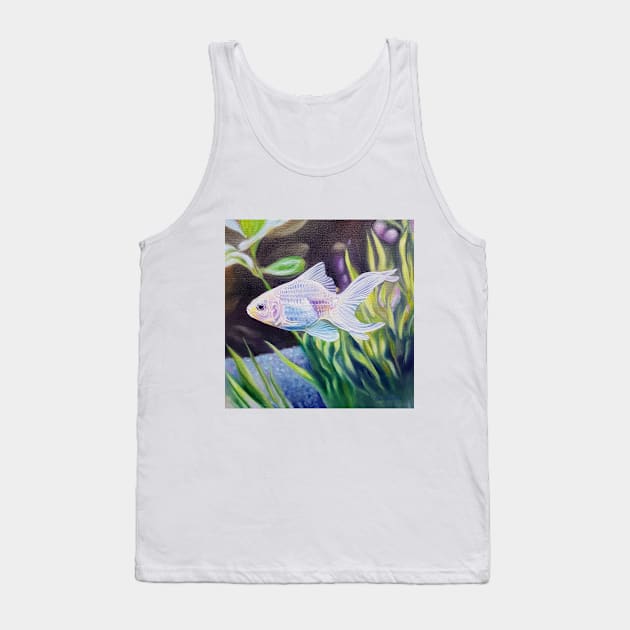 White Goldfish #2 - fish painting Tank Top by EmilyBickell